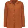 Vista frontal camisa mujer color teja de algodón orgánico