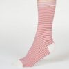 Calcetines de bambú rayas rojas mujer