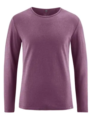 Camiseta lisa manga larga hombre púrpura
