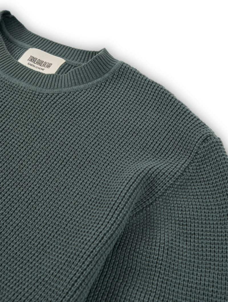 Jersey largo azul mujer de algodón ecológico - Imagen 6