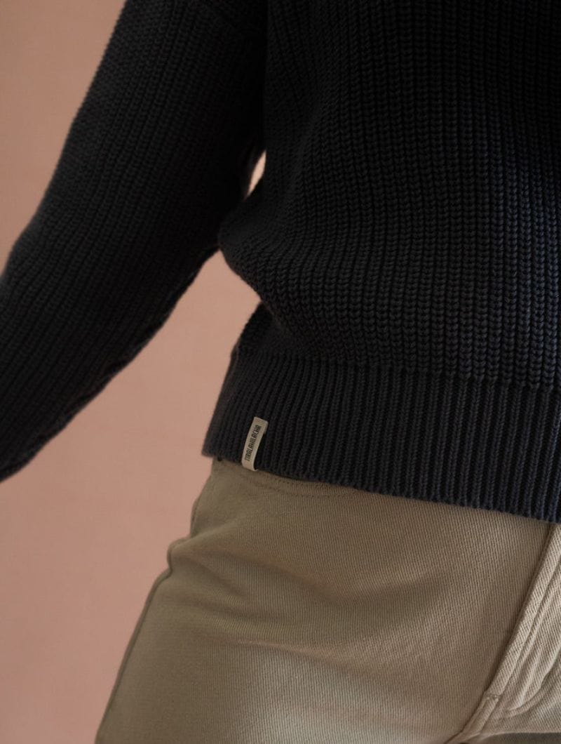 Jersey corto azul mujer de algodón ecológico - Imagen 3