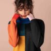Jersey lana merino mujer de cuello alto de colores