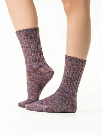 Calcetines De Bambú Rambutan – Hombre, Rayas Marrón/verde, Sin Costuras, UK 8-12