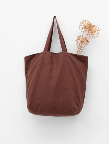 Bolsos de lino de colores - Chocolate