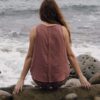 Espalda blusa mujer algodón orgánico color malva