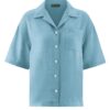 Camisa casual mujer manga corta azul
