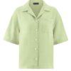 Camisa casual mujer manga corta verde