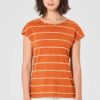 Camiseta de rayas 100% ecológica naranja