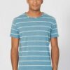 Camiseta ecológica de rayas azul para hombre