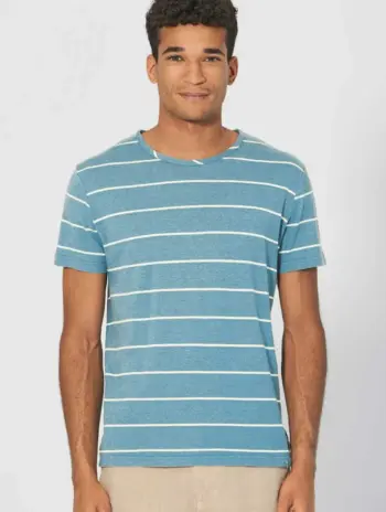 Camiseta ecológica de rayas azul para hombre