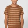Camiseta ecológica de rayas marrón para hombre