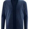 Chaqueta de punto hombre sin botones azul marino