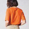 Espalda camiseta oversize manga corta naranja