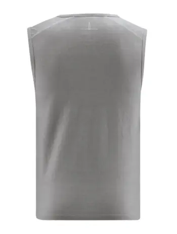Espalda camiseta yoga sin mangas taupe