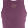 Espalda top yoga de cáñamo púrpura