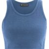Frontal top yoga de cáñamo azul