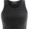 Frontal top yoga de cáñamo negro