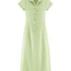 Vestido camisero midi verde