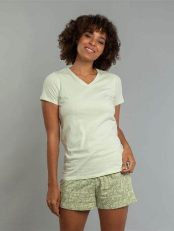 Pijama corto de algodón orgánico estampado floral