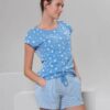 Pijama corto mujer 100% ecológico azul