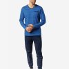 Pijama ecológico largo hombre azul
