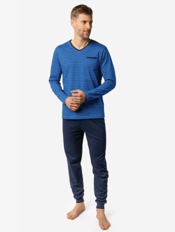 Pijama ecológico largo hombre azul