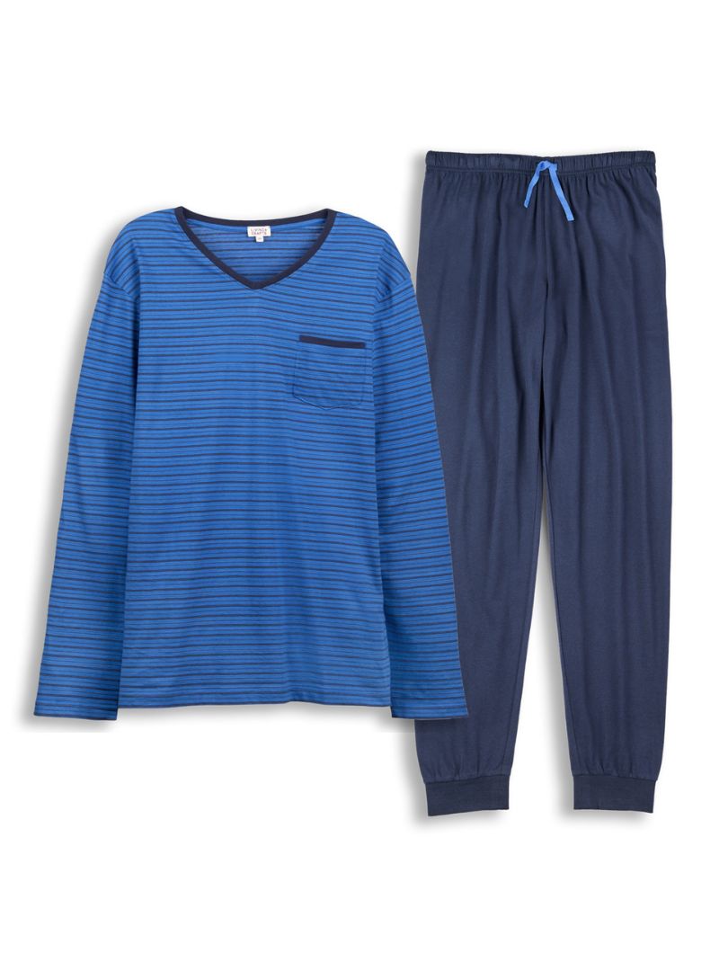 Pijama ecológico largo para hombre color azul - Imagen 5