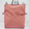 Bolso-mochila salmón de tapicería reciclada