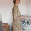 Vestido camisero beige piedras algodón ecológico