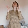 Vestido ecológico camisero piedras beige mujer