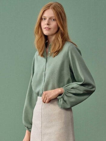 Blusa manga farol ecológica mujer - Ropa Sostenible Mujer