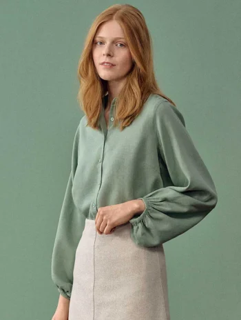 Blusa manga farol ecológica mujer - Ropa Sostenible Mujer