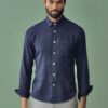 Camisa ecológica azul marino hombre hempage