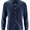 Camisa ecológica hombre colores lisos azul marino