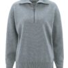 Jersey cremallera mujer de lana gris
