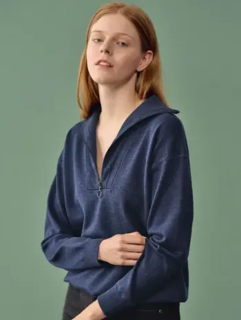 Jersey cremallera mujer de lana sostenible