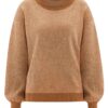 Jersey manga globo zigzag sostenible almendra