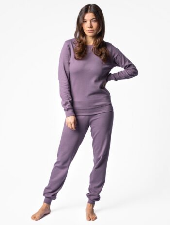 Pijama invierno mujer de algodón orgánico - Malva
