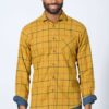 Camisa ecológica hombre cuadros ocre