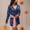 Chaqueta kimono flores lana merino - Kimonos mujer