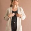 Chaqueta oversize sostenible gruesa lana merino blanca - Ropa sostenible mujer