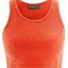 Frontal top yoga de cáñamo naranja