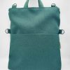 Bolso-mochila verde bosque de tapicería reciclada
