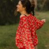 Cárdigan manga kimono guinda counting clouds