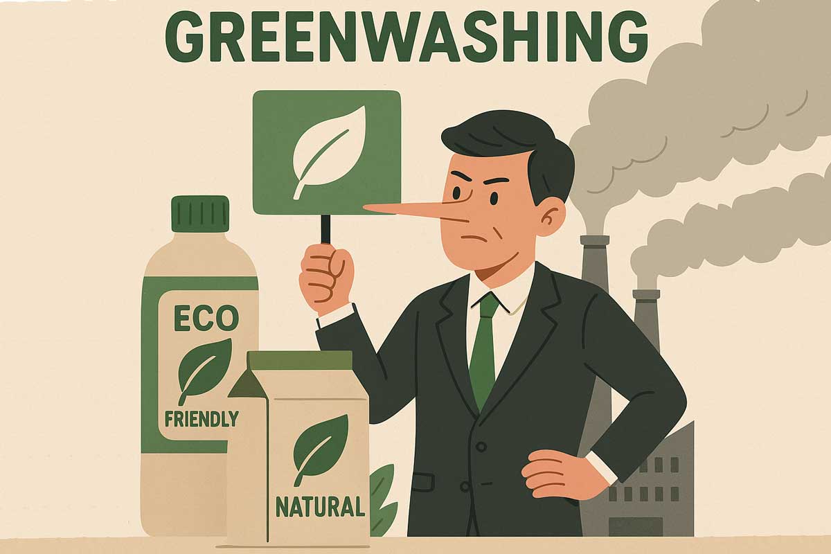 Ilustración de lo que es el greenwashing