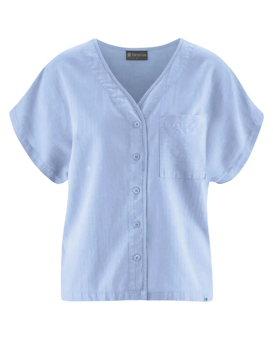 Blusa holgada manga kimono ecológica azul cielo