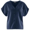 Blusa holgada manga kimono ecológica azul marino