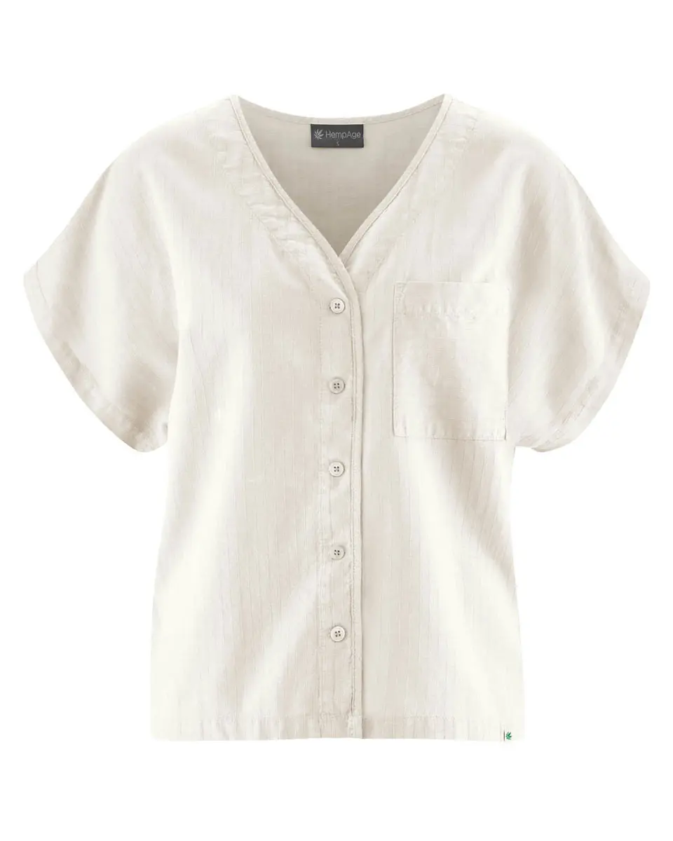 Blusa holgada manga kimono ecológica blanco