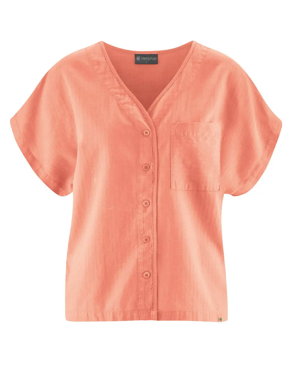 Blusa holgada manga kimono ecológica melocotón