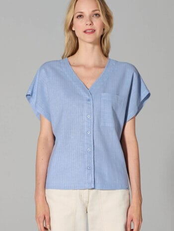 Blusa holgada manga kimono mujer azul cielo